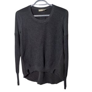 Go By Go Silk Black Mix Mixed Media Pullover Sz‎ XS Silk, Cotton Cashmere Blend